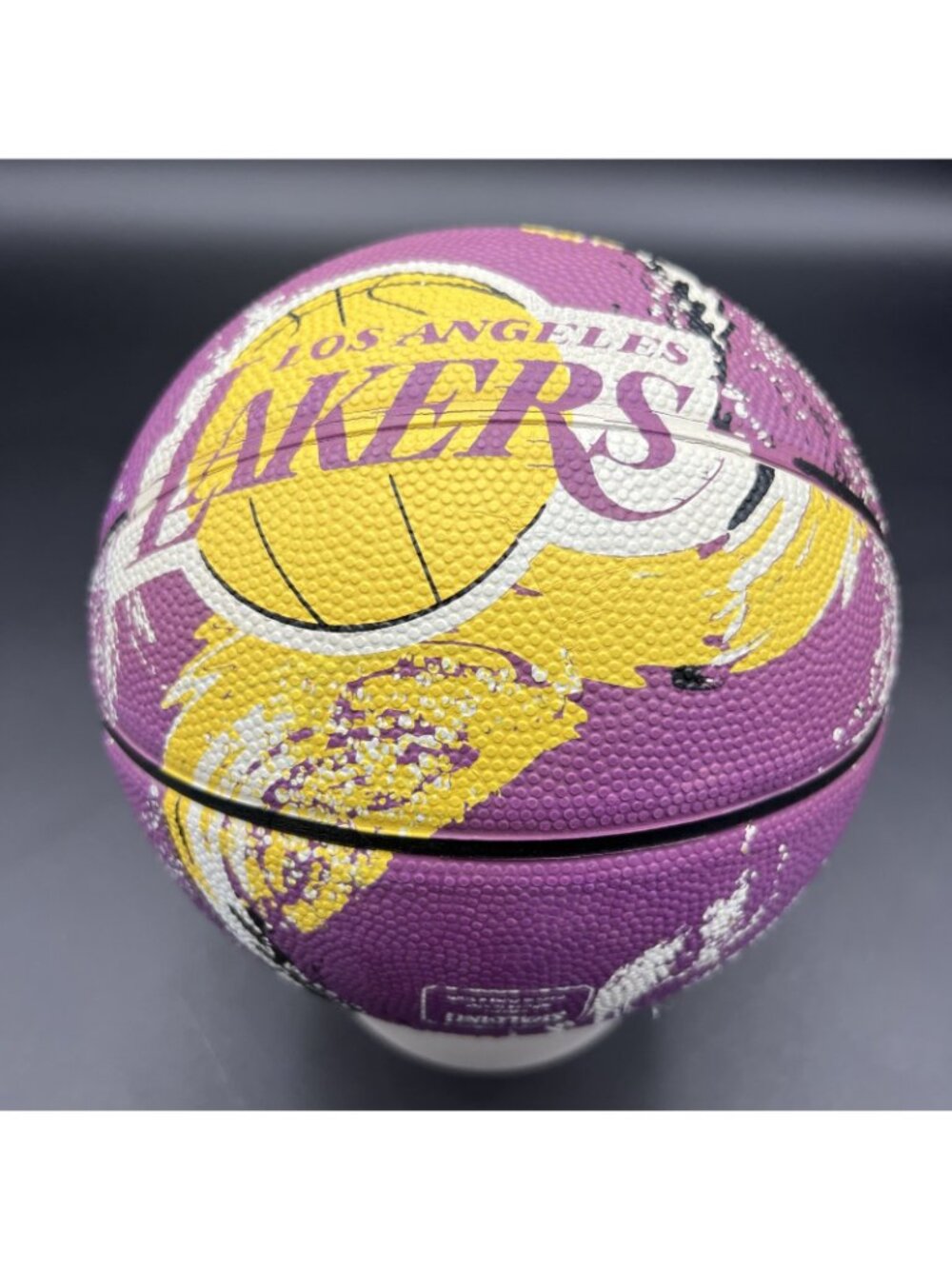 Vtg Spalding/LA LAKERS NBA Souvenir/Kid Toy Mini 7" Basketball; Purple/Yellow - Picture 3 of 9